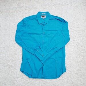 Express Fitted Button Dress Shirt Sky Blue Men's Size XL